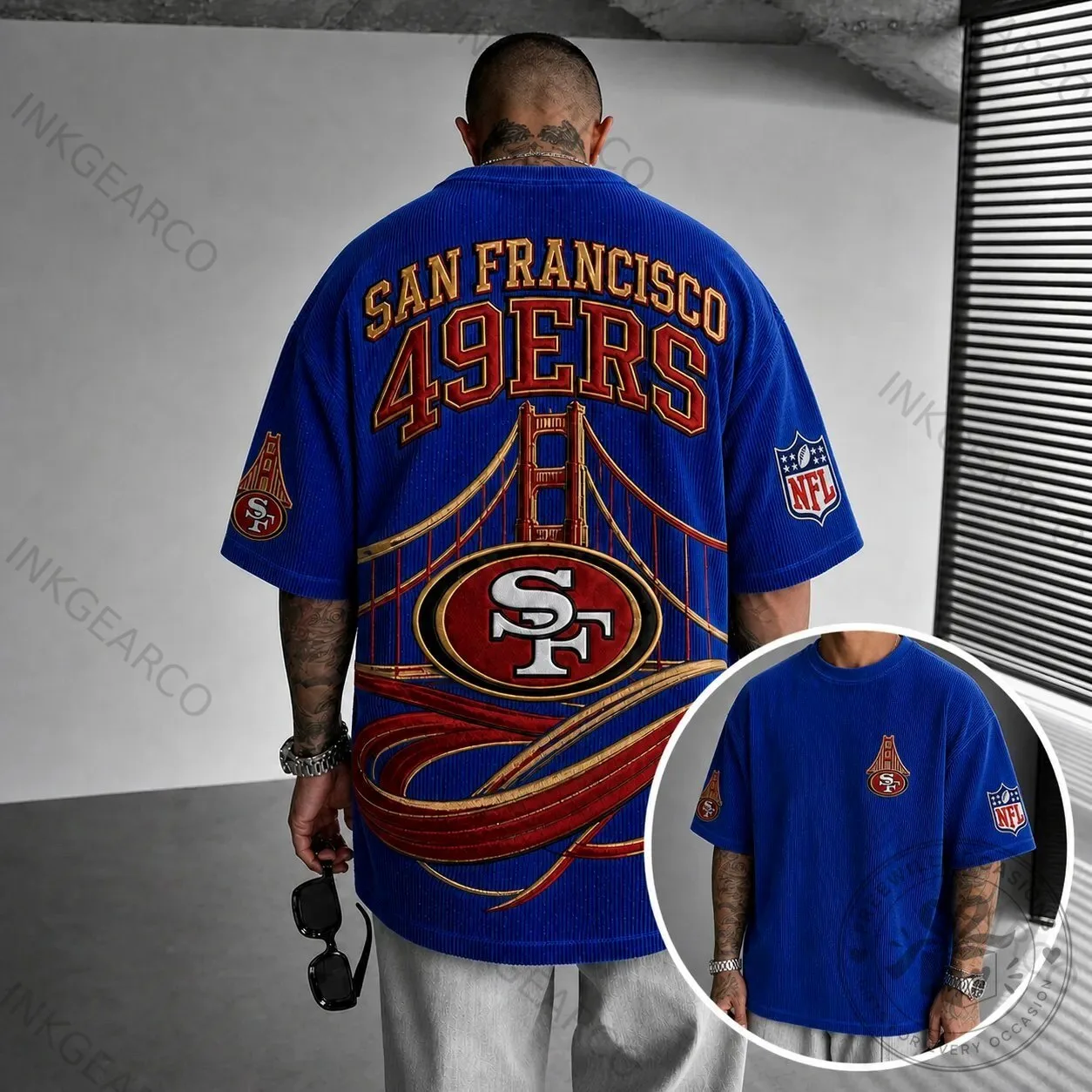 San Francisco 49ers Golden Gate Bridge NFL Football Team Fan T-Shirt