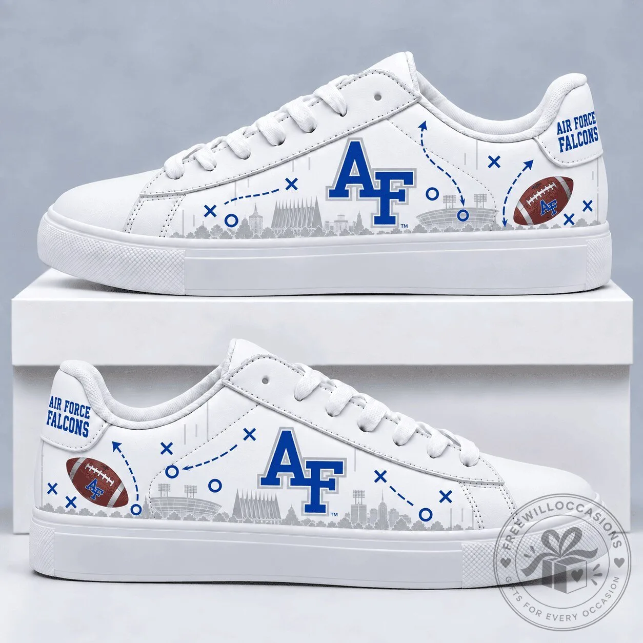 Air Force Falcons Football Team White Low-Top Sneakers