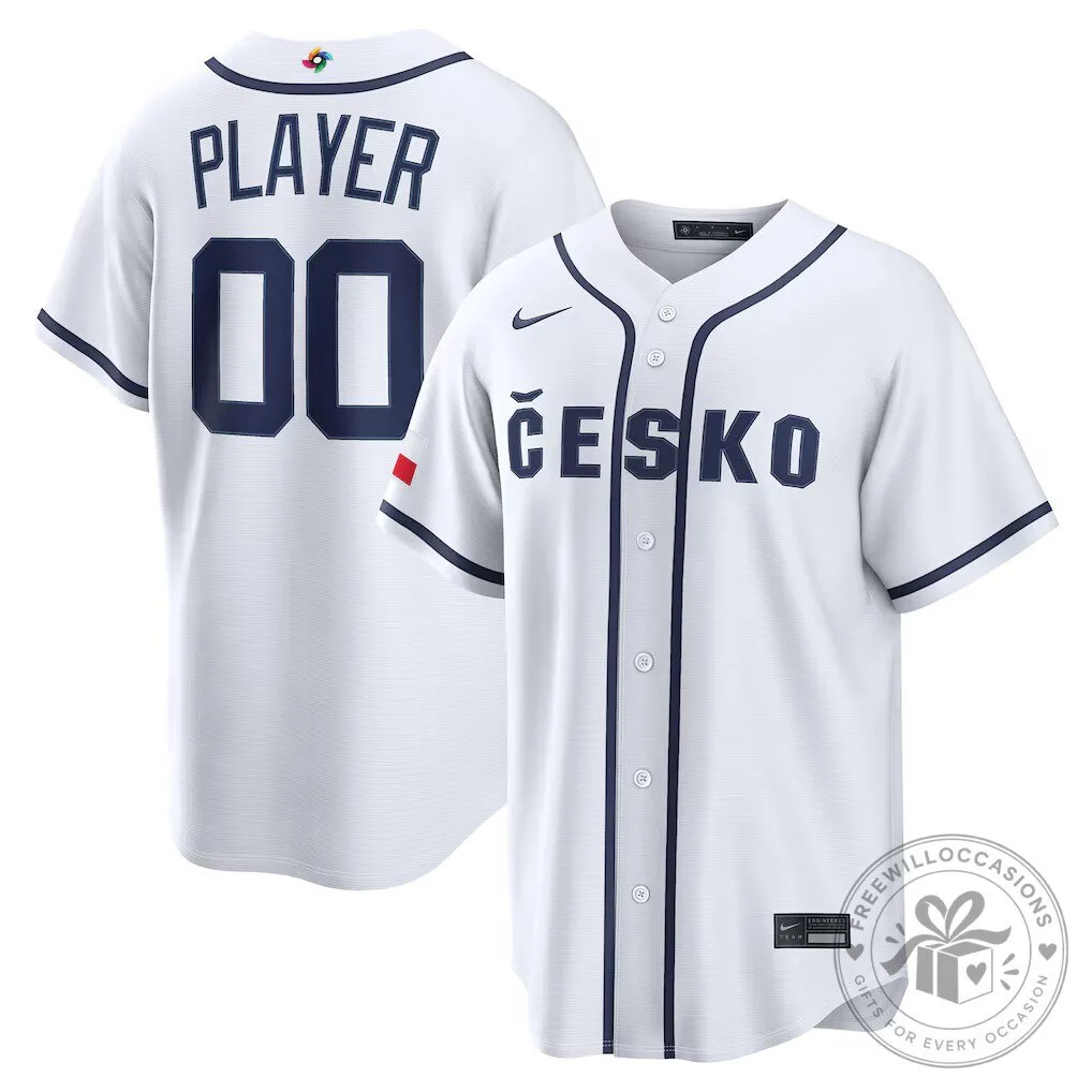 Czech Republic Baseball White 2026 World Baseball Classic Home Stadium Jersey