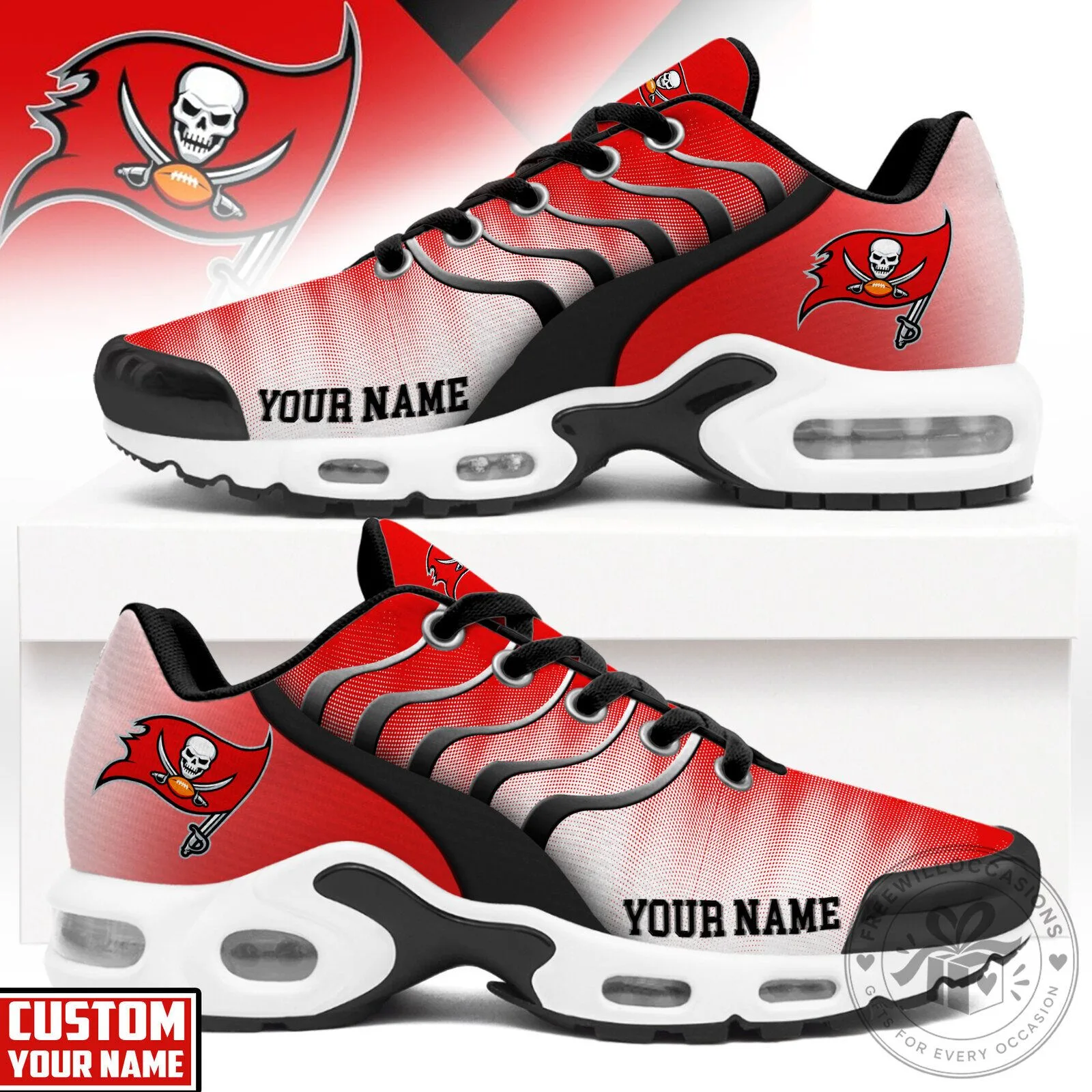 Tampa Bay Buccaneers Custom Name NFL Football Team Air Max Shoes