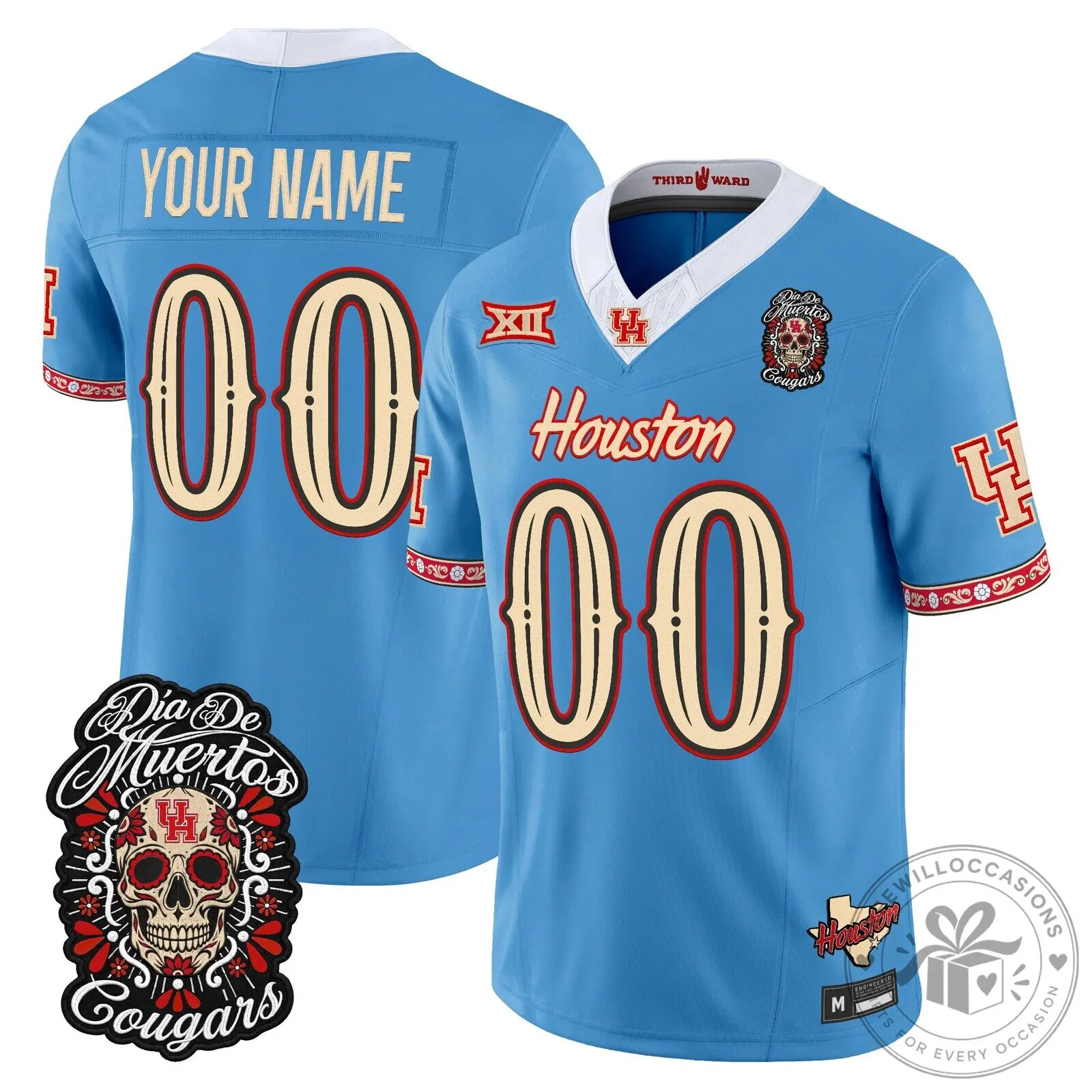 Houston Cougars Day of the Dead Football Jersey