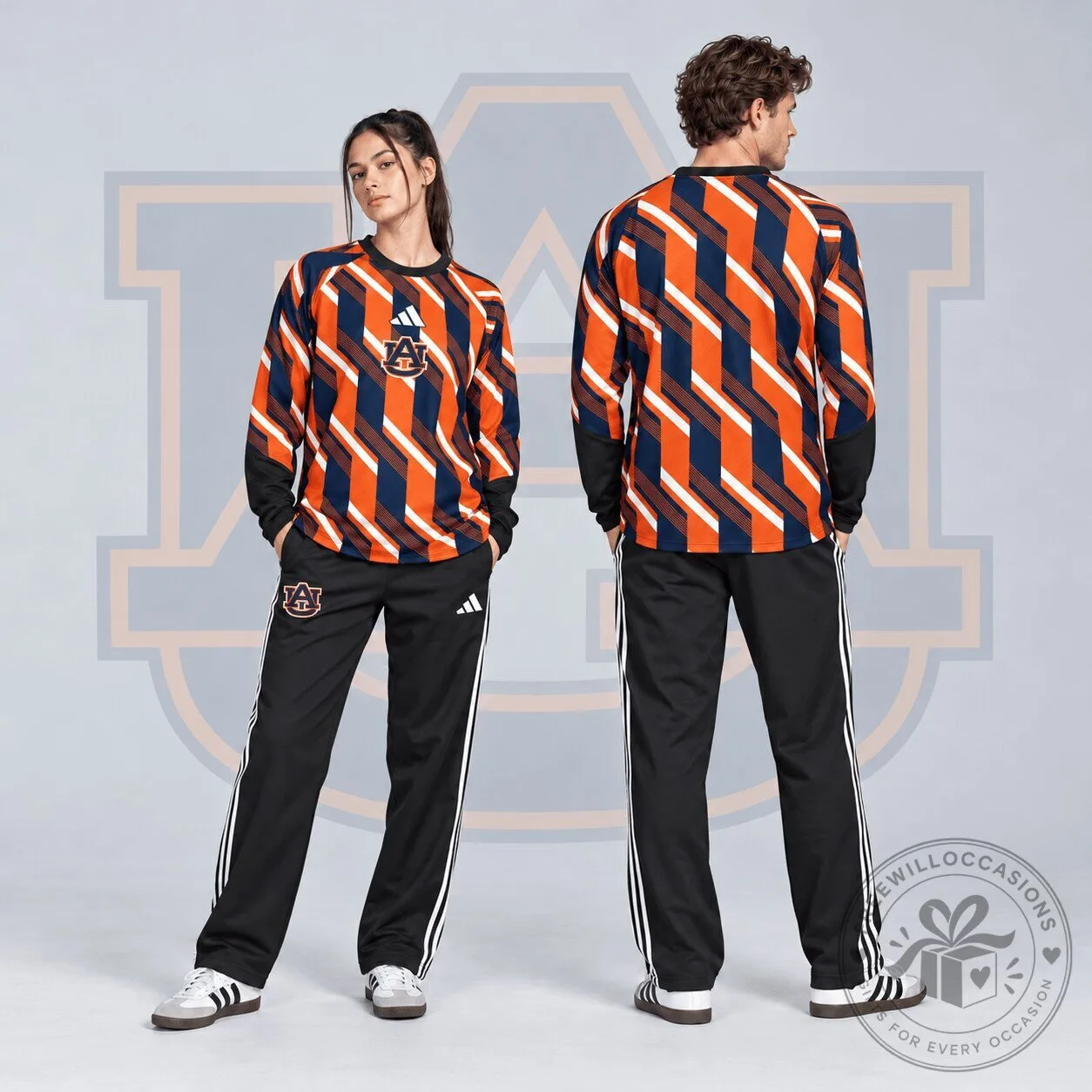 Auburn Tigers Diagonal Stripe Long Sleeve Performance T-Shirt