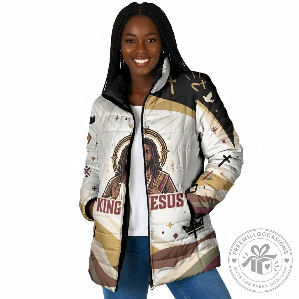 King Jesus Black Christ Religious Christian Faith Holy Cross Dove Spiritual Padded Jacket 13 King Jesus Black Christ Religious Christian Faith Holy Cross Dove Spiritual Padded Jacket