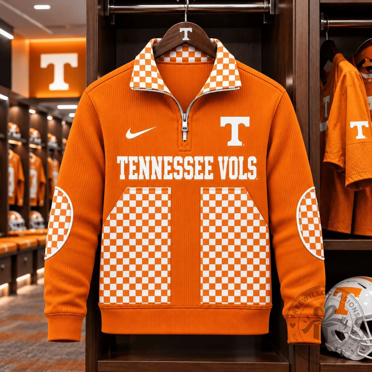 Tennessee Volunteers Checkered Quarter-Zip Fleece Sweatshirt 1 Tennessee Volunteers Checkered Quarter-Zip Fleece Sweatshirt