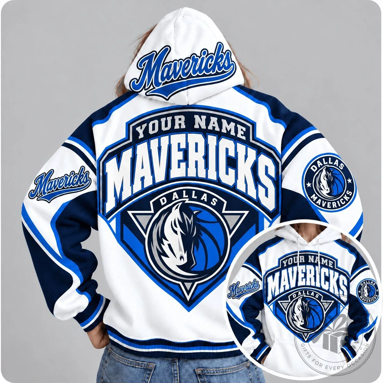 Dallas Mavericks Personalized NBA Basketball Fan Pullover Hoodie