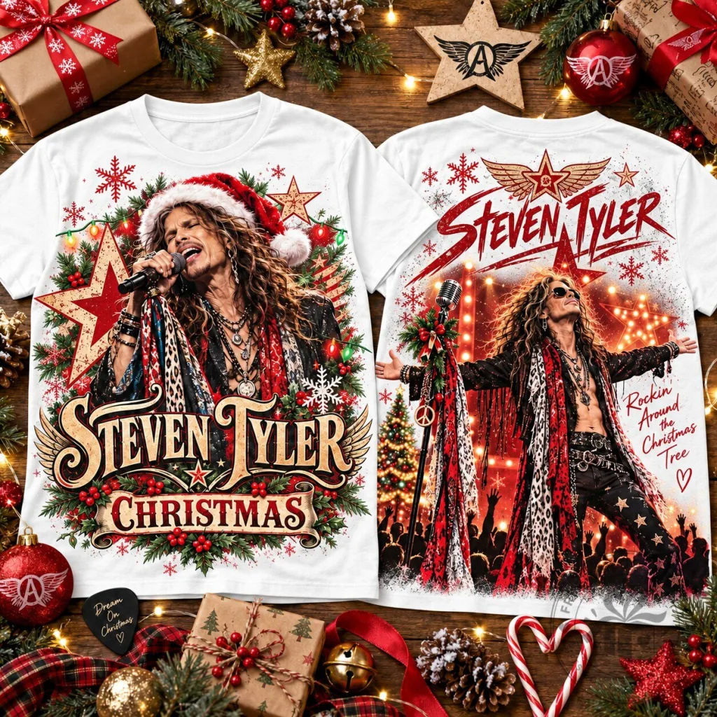 Steven Tyler Christmas Rockin' Around The Christmas Tree T-Shirt Steven Tyler Christmas Rockin' Around The Christmas Tree T-Shirt