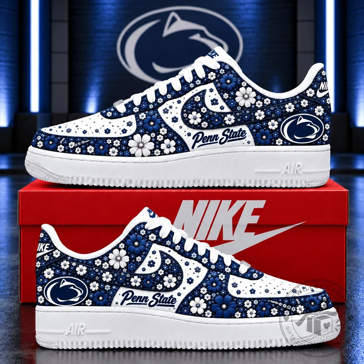 Penn State Nittany Lions Floral Pattern Custom Design Sneakers Shoes