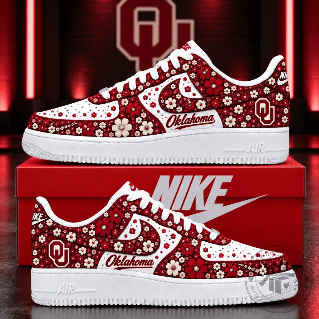 Oklahoma Sooners Floral Pattern Custom Printed Design Shoes Oklahoma Sooners Floral Pattern Custom Printed Design Shoes