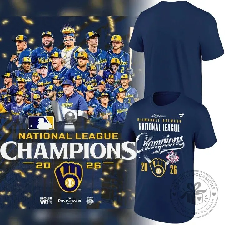 2026 Locker Room T-Shirt Celebrating Milwaukee Brewers National League Championship