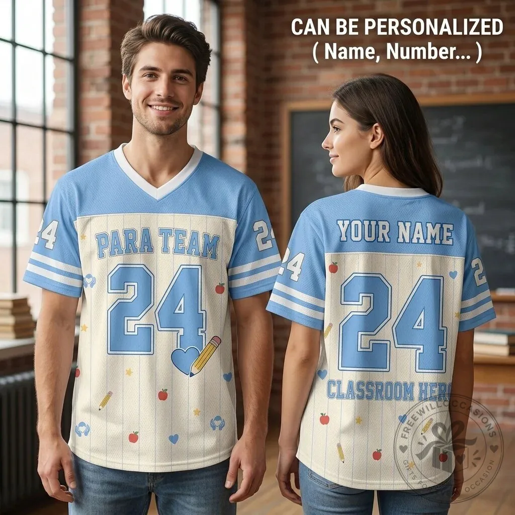 Personalized Paraprofessional Team Classroom Hero Football Jersey