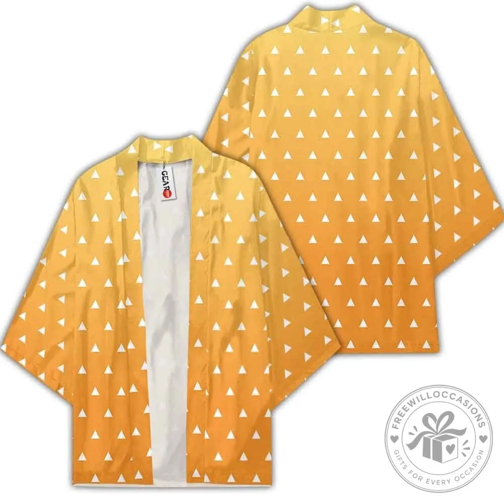 Demon Slayer Zenitsu Agatsuma Kimono Uniform Cosplay Costume Jacket