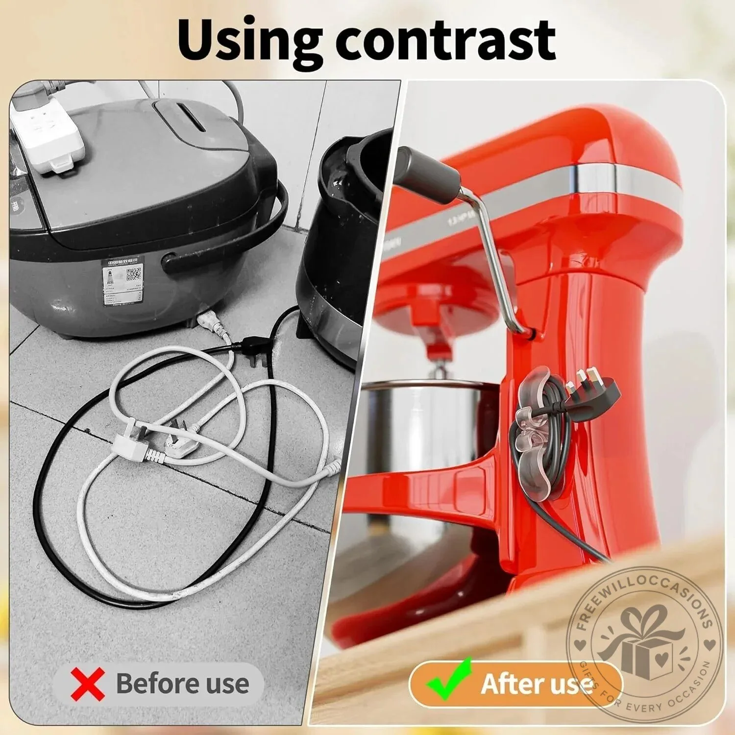 Appliance Cord Organizer Clear Self-Adhesive Cable Management Holder 18 Appliance Cord Organizer Clear Self-Adhesive Cable Management Holder