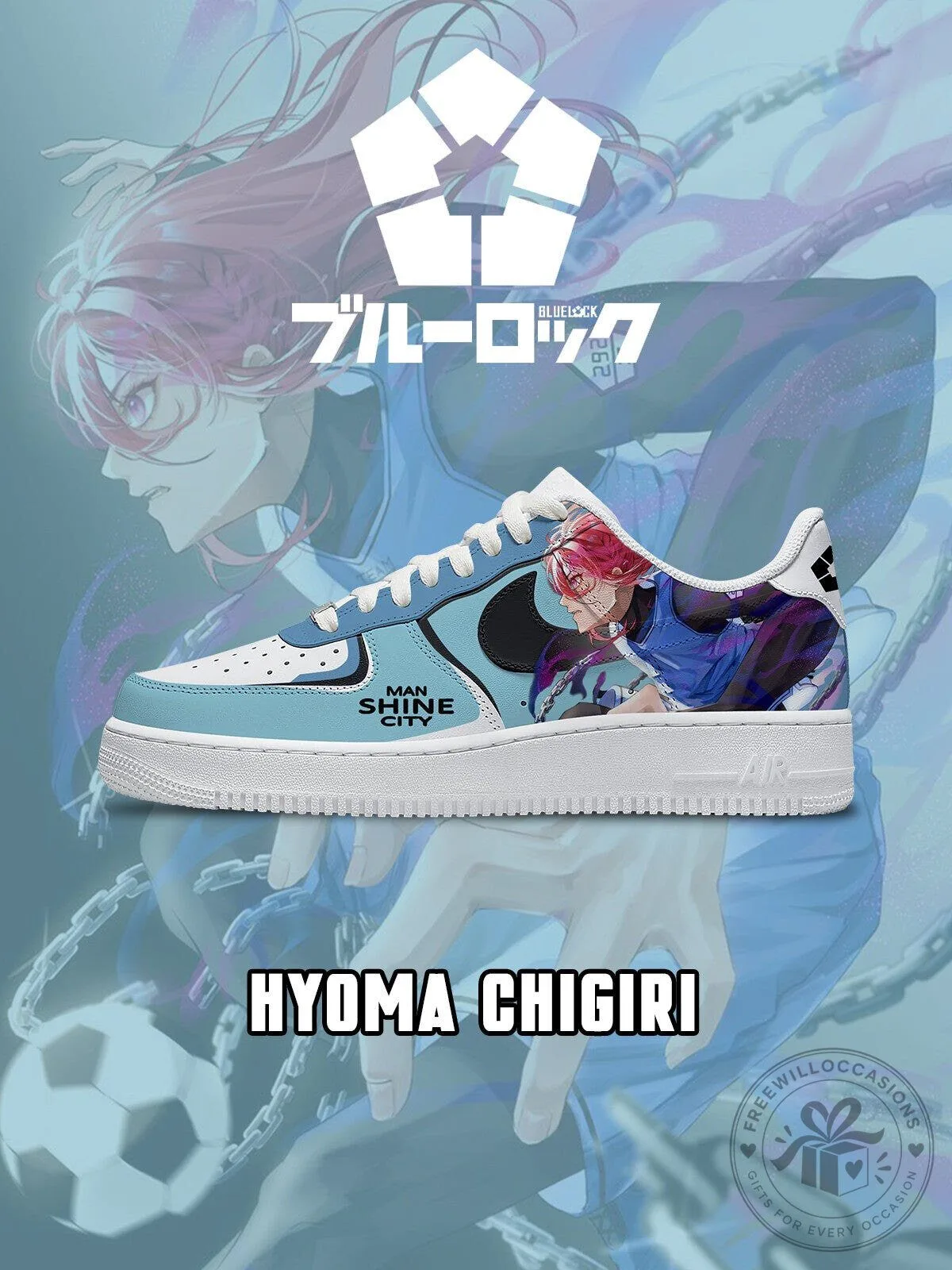 Blue Lock Hyoma Chigiri Anime Manga Character Custom Designed Shoes