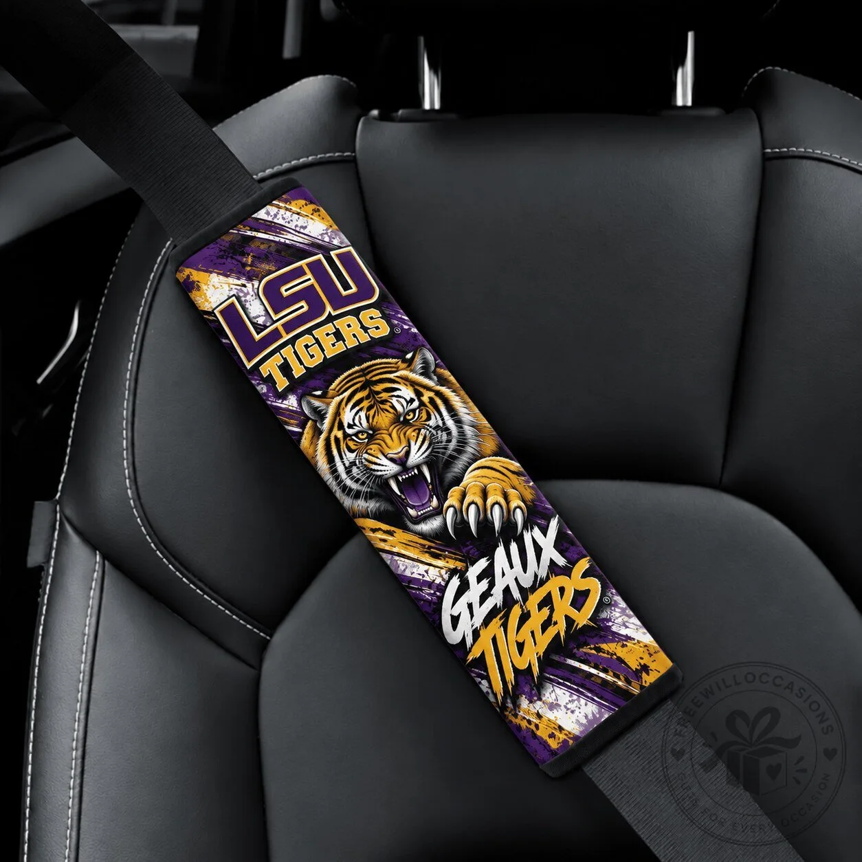 LSU Tigers Geaux Tigers Car Seat Belt Shoulder Pad Cover