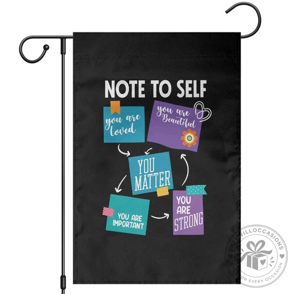 Mental Health Awareness Sticky Notes Inspirational Garden Flag