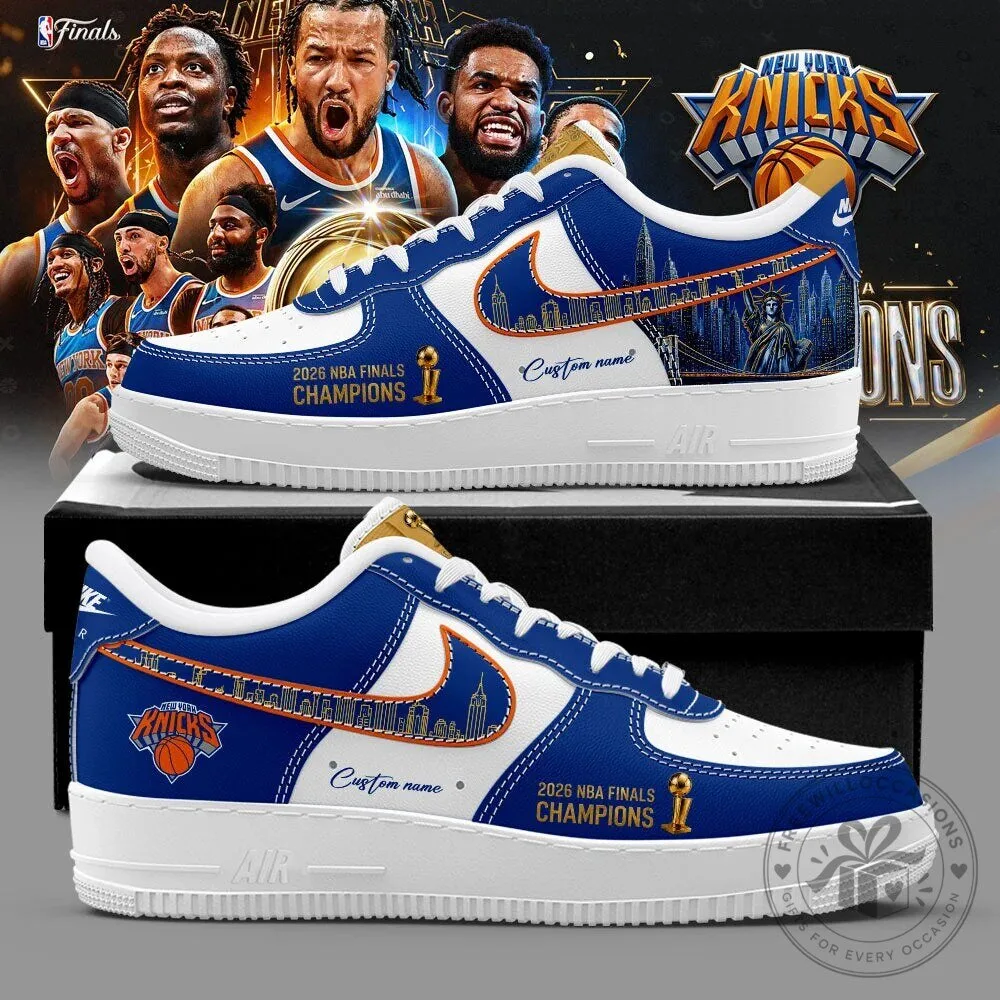 New York Knicks 2026 NBA Finals Champions Custom Name Sneakers