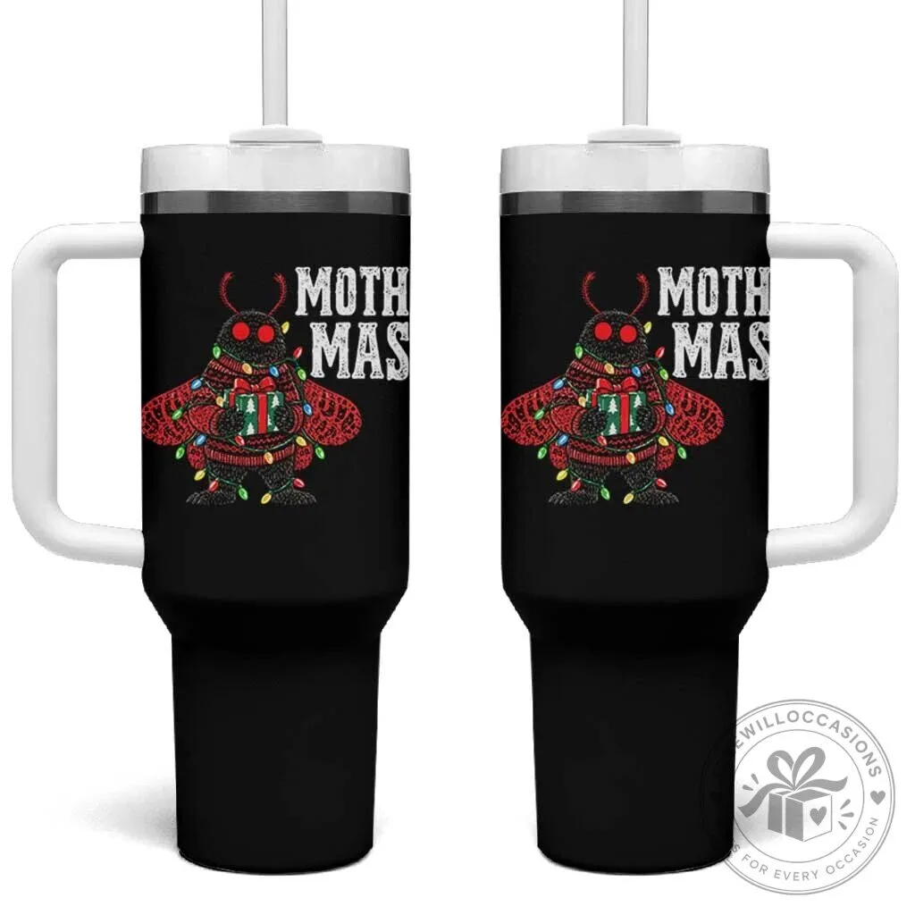 Mothman Christmas Holiday Winter Tumbler with Handle