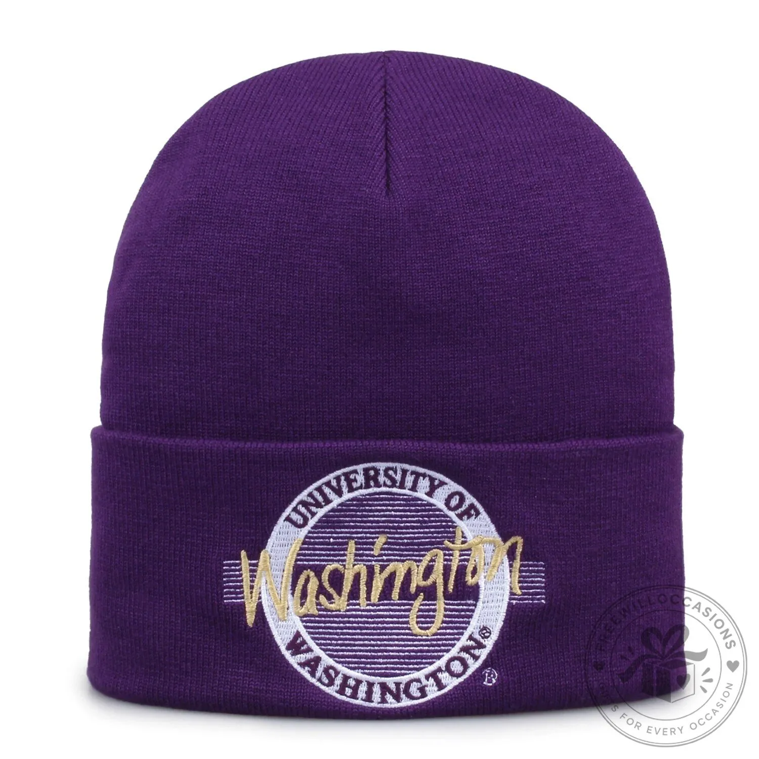University of Washington Huskies Purple Embroidered Beanie Cap Hat