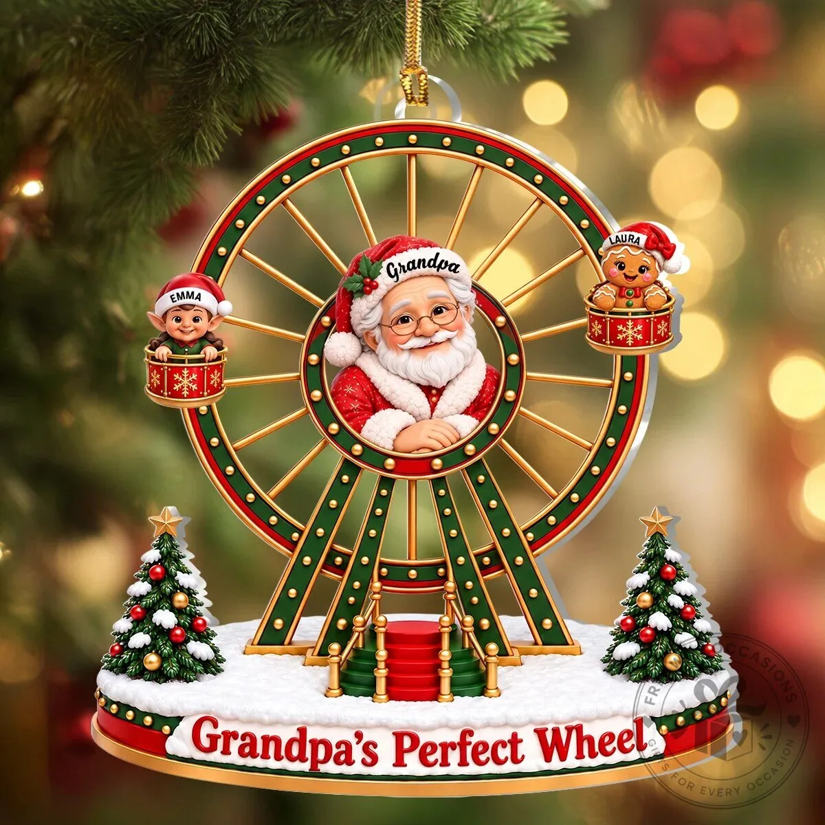Personalized Christmas Grandma's Perfect Wheel Family Ferris Wheel Ornament 16 Personalized Christmas Grandma