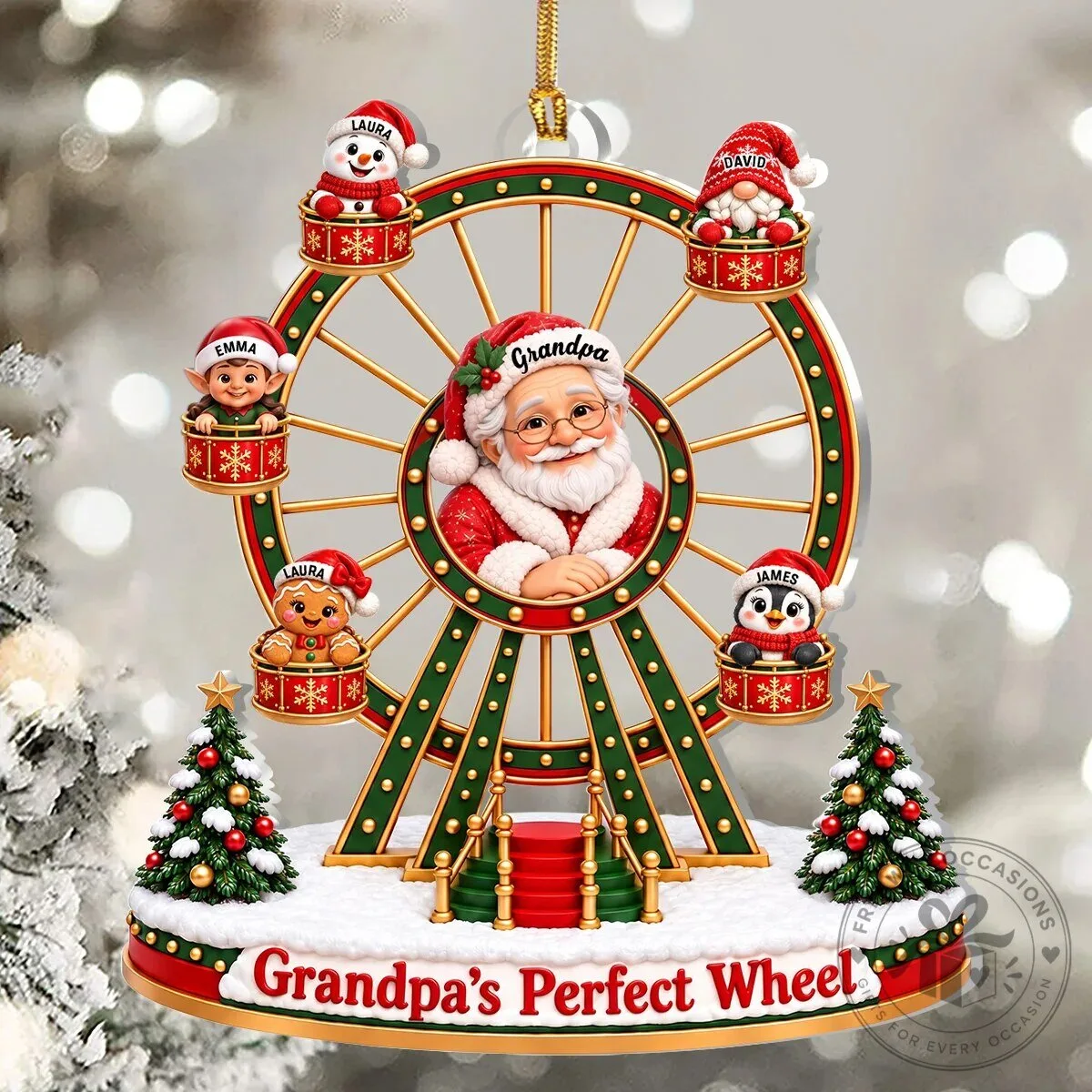 Personalized Christmas Grandma's Perfect Wheel Family Ferris Wheel Ornament 17 Personalized Christmas Grandma