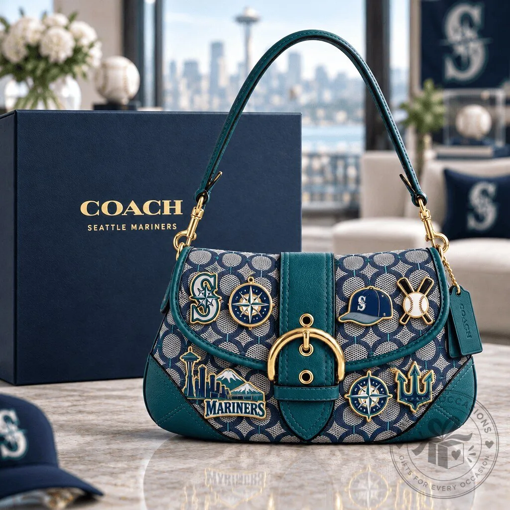 Seattle Mariners Coach Soho Shoulder Bag with Team Charms