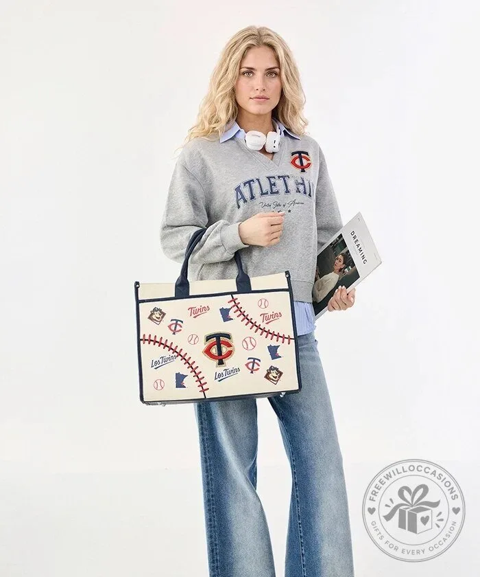 Minnesota Twins MLB Baseball Team Logo Print Tote Bag 14 Minnesota Twins MLB Baseball Team Logo Print Tote Bag