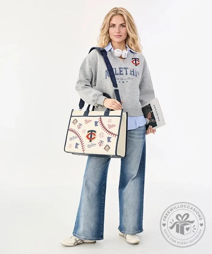 Minnesota Twins MLB Baseball Team Logo Print Tote Bag 16 Minnesota Twins MLB Baseball Team Logo Print Tote Bag