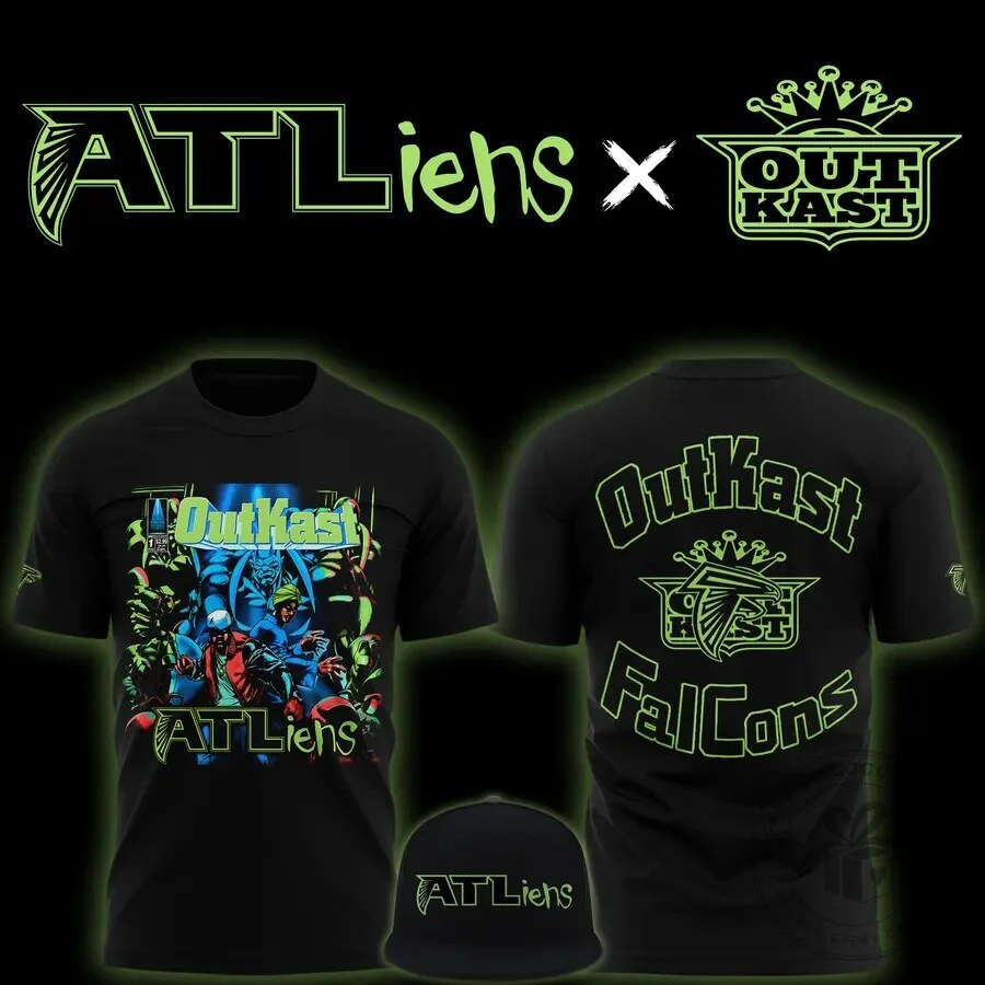 Outkast ATLiens Atlanta Falcons 30th Anniversary Hip Hop T-Shirt 2 Outkast ATLiens Atlanta Falcons 30th Anniversary Hip Hop T-Shirt