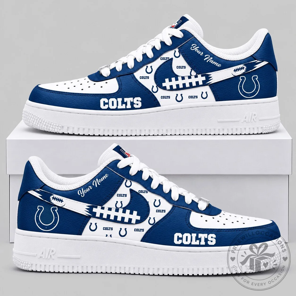 Indianapolis Colts NFL Football Team Custom Name Low Top Sneakers