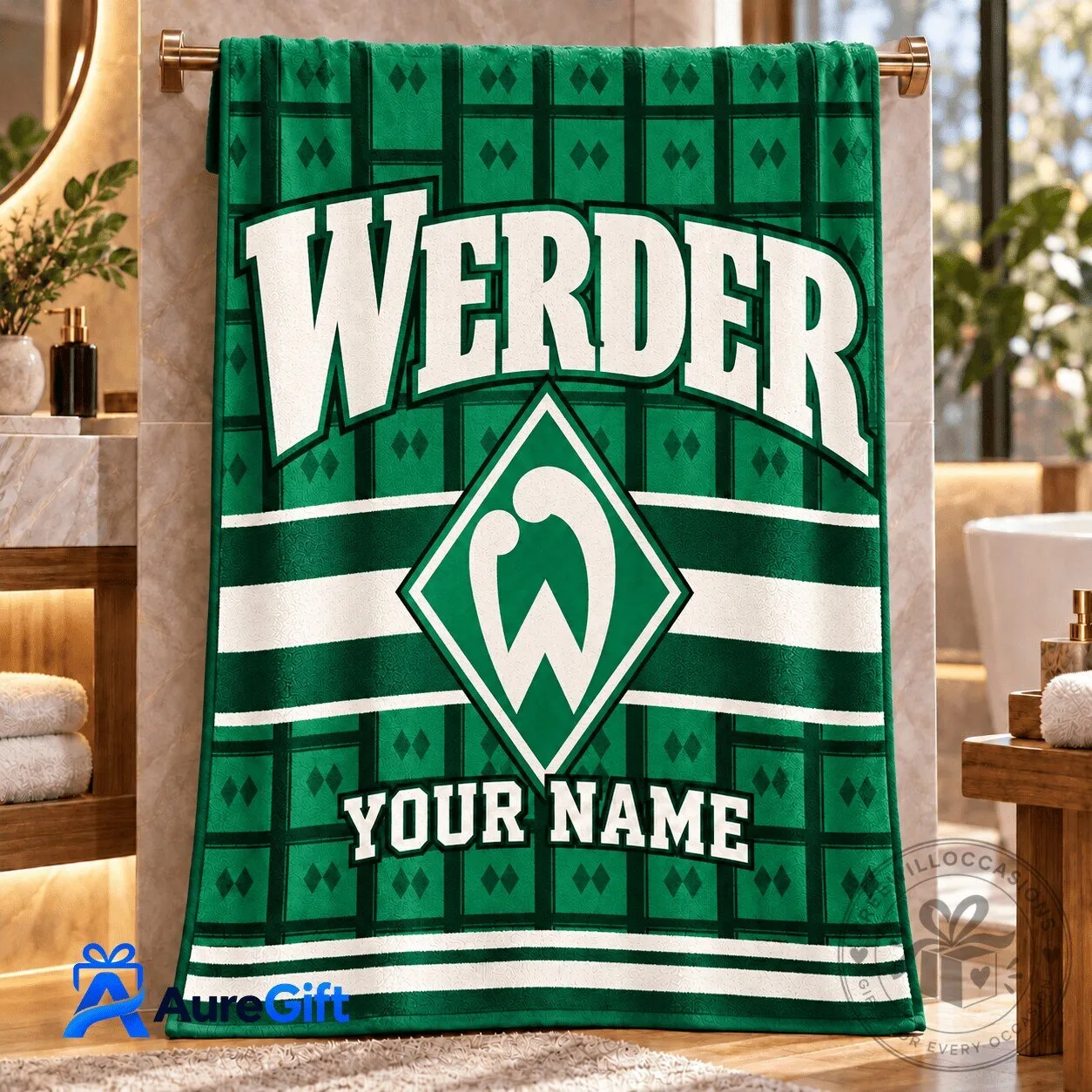 Personalized Bath Towel for Werder Bremen Bundesliga Matchday Fans