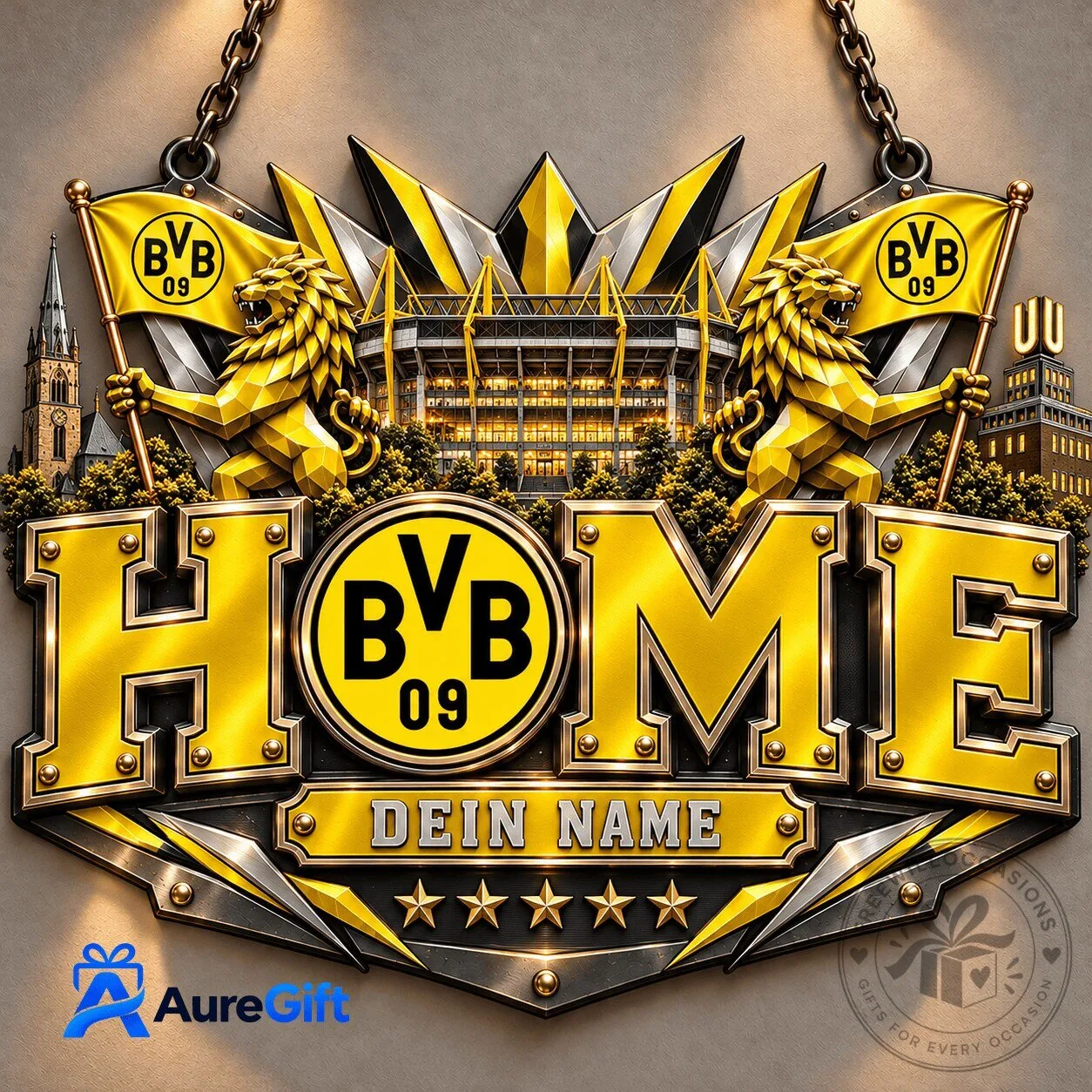 Borussia Dortmund Football Club Personalized Home Metal Wall Sign for Fan 1 Borussia Dortmund Football Club Personalized Home Metal Wall Sign for Fan