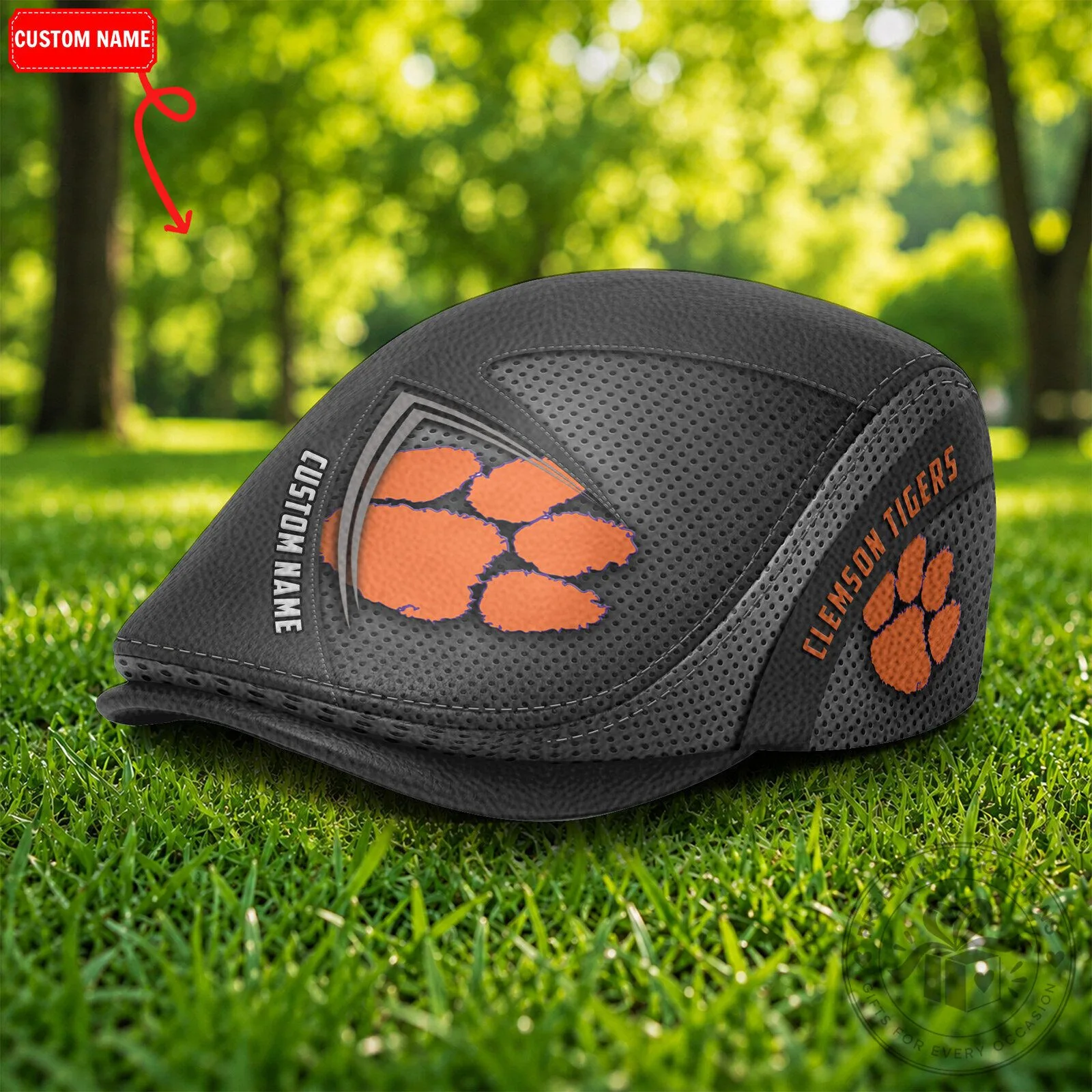 Clemson Tigers Personalized Golf Flat Cap, Custom Name NCAA Sports Hat