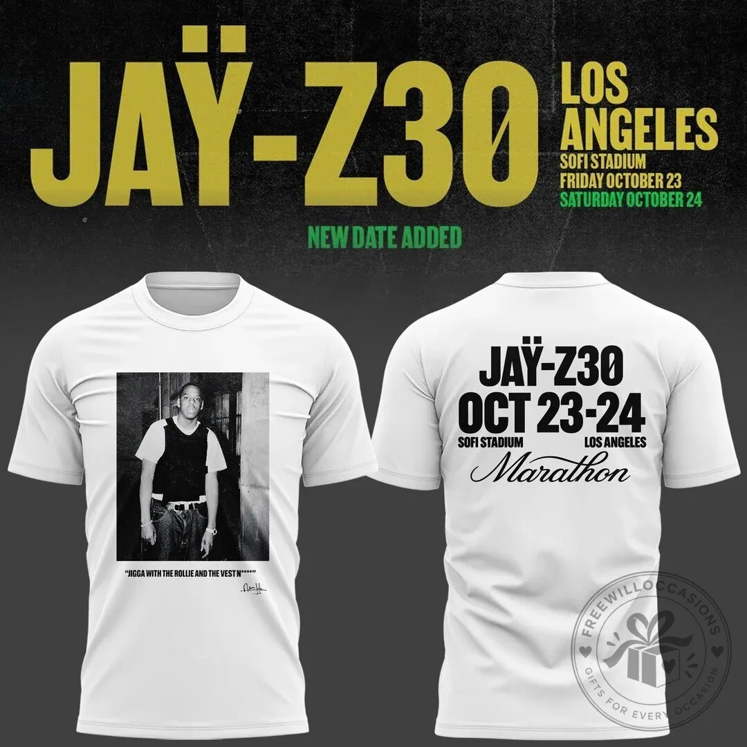 Jay-Z 30th Anniversary Marathon Concert Tour Graphic T-Shirt