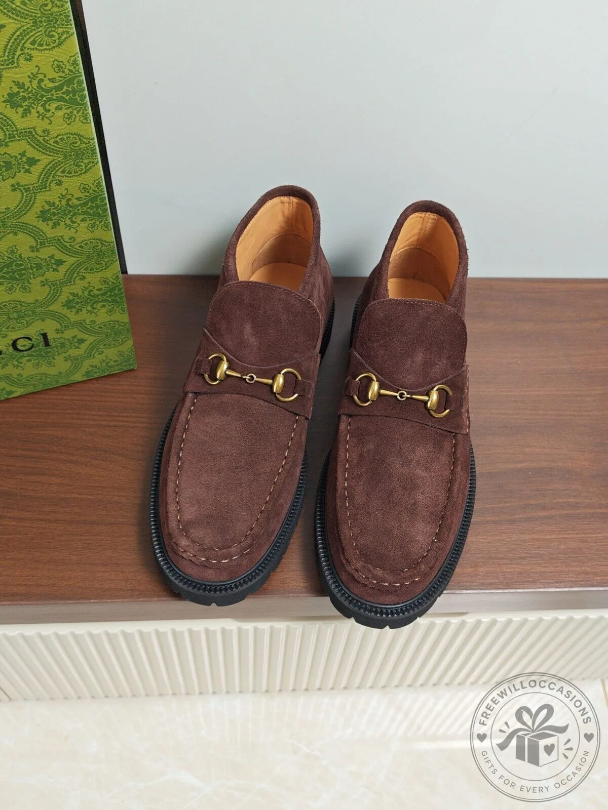 Gucci Brown Suede Horsebit Loafers Men's Slip On Shoes 6 Gucci Brown Suede Horsebit Loafers Men's Slip On Shoes