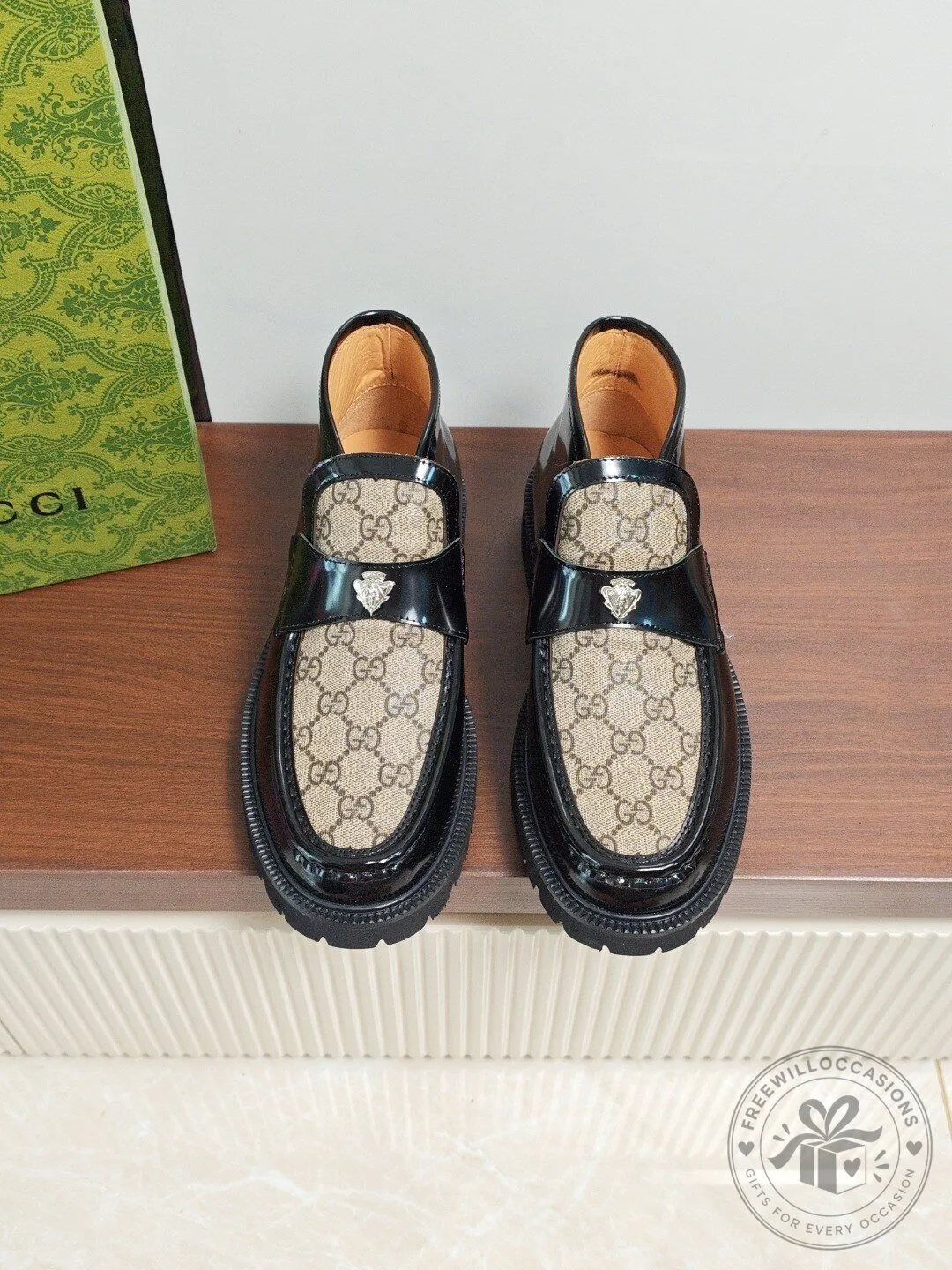 Gucci Monogram Black Leather Ankle Boots with Interlocking G Detail 10 Gucci Monogram Black Leather Ankle Boots with Interlocking G Detail