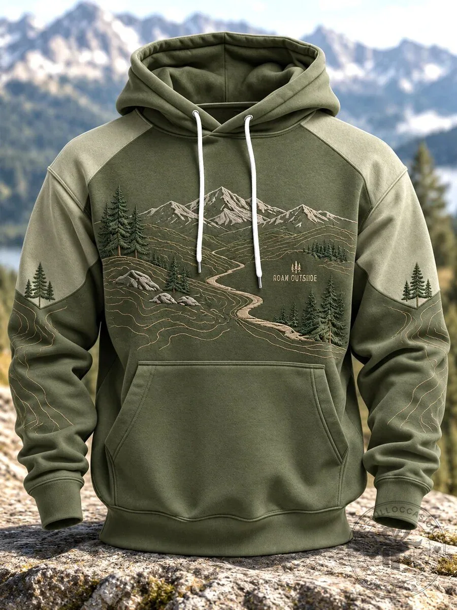 Roam Outside Wilderness Trail Mountain Forest Landscape Green Hoodie 2 Roam Outside Wilderness Trail Mountain Forest Landscape Green Hoodie