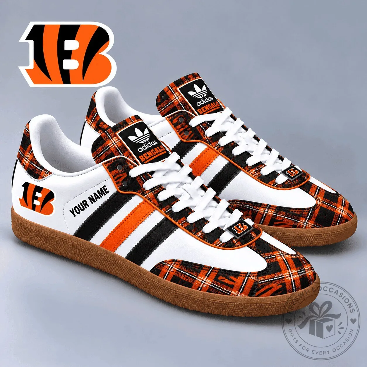Cincinnati Bengals Plaid Pattern Adidas Samba Shoes 1 Cincinnati Bengals Plaid Pattern Adidas Samba Shoes