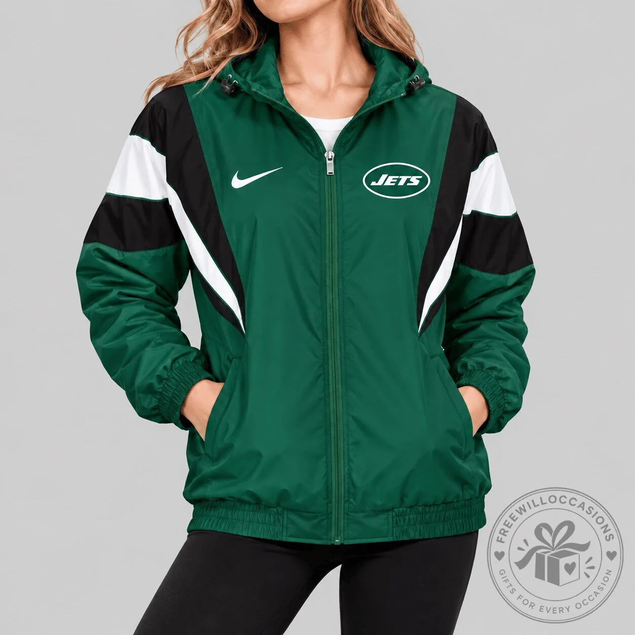 New York Jets NFL Color Block Windbreaker Jacket for Women 5 New York Jets NFL Color Block Windbreaker Jacket for Women
