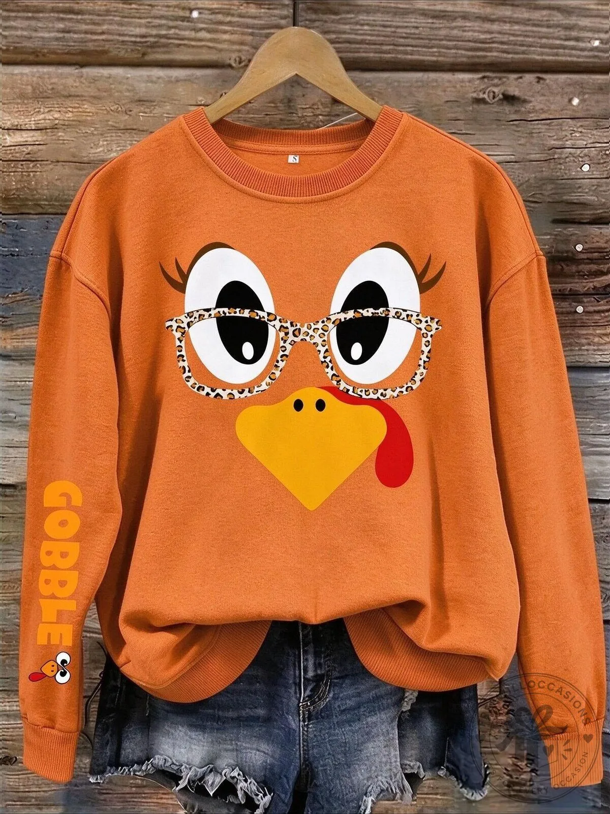 Funny Thanksgiving Turkey Face Leopard Glasses Gobble Graphic Sweatshirt 11 Funny Thanksgiving Turkey Face Leopard Glasses Gobble Graphic Sweatshirt
