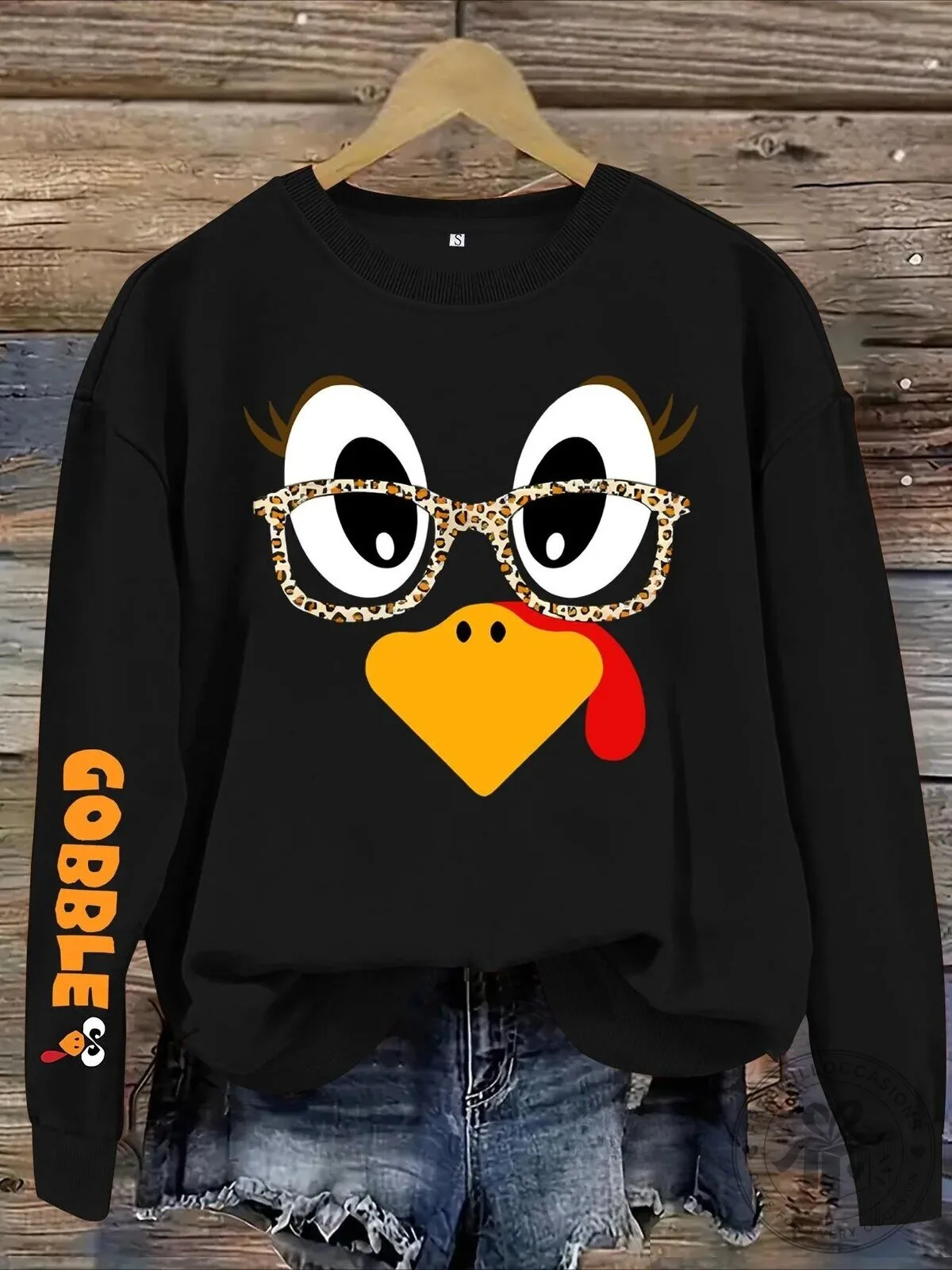 Funny Thanksgiving Turkey Face Leopard Glasses Gobble Graphic Sweatshirt 12 Funny Thanksgiving Turkey Face Leopard Glasses Gobble Graphic Sweatshirt