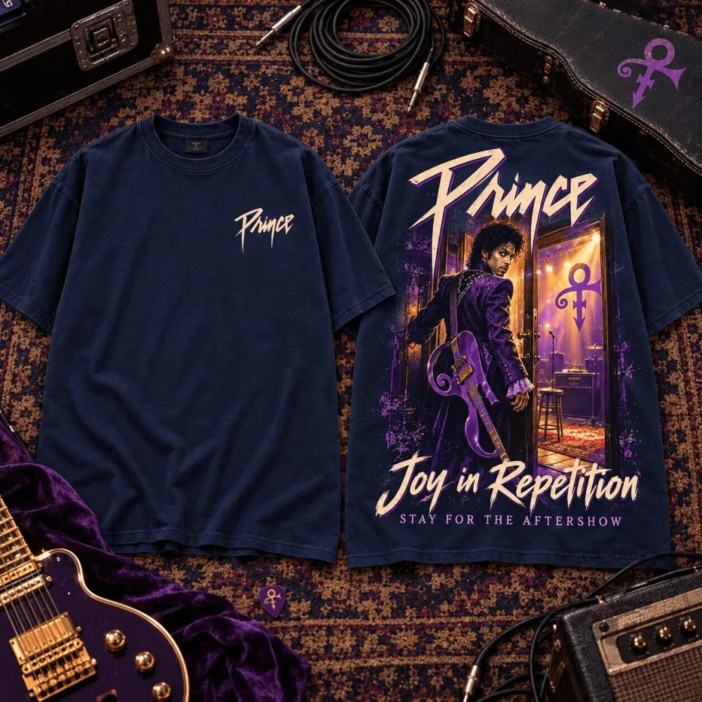 Prince Joy in Repetition Purple Guitar Premium Graphic T-Shirt Prince Joy in Repetition Purple Guitar Premium Graphic T-Shirt