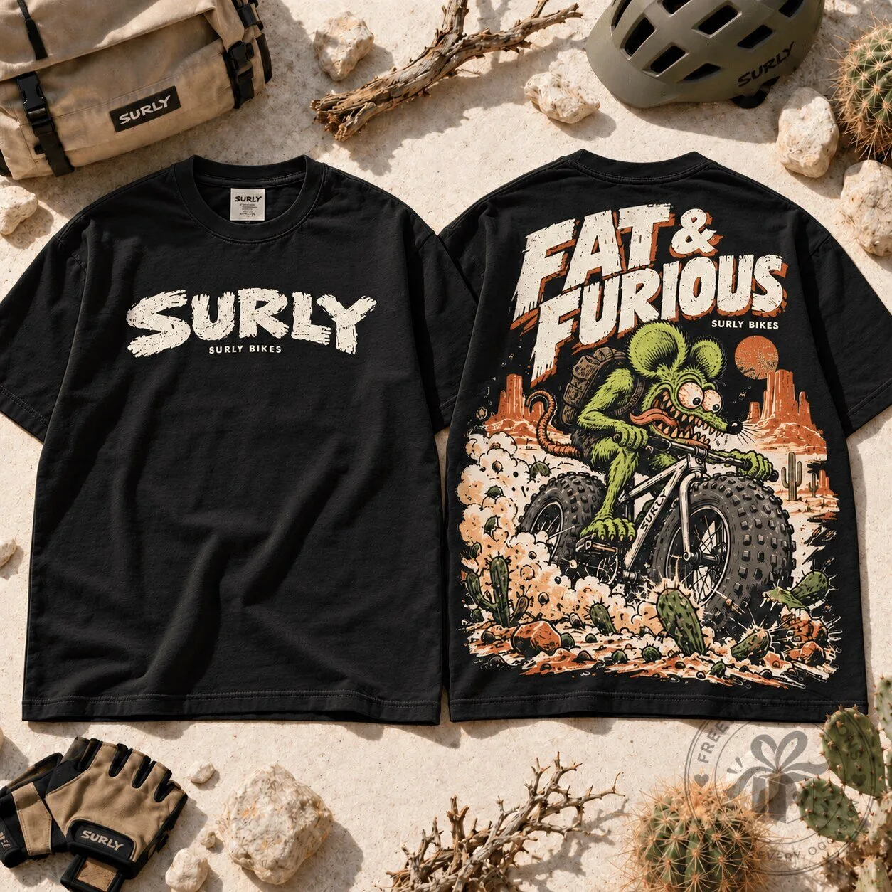 Surly Bikes Fat and Furious Rat Fink Monster Truck Cycling T-Shirt