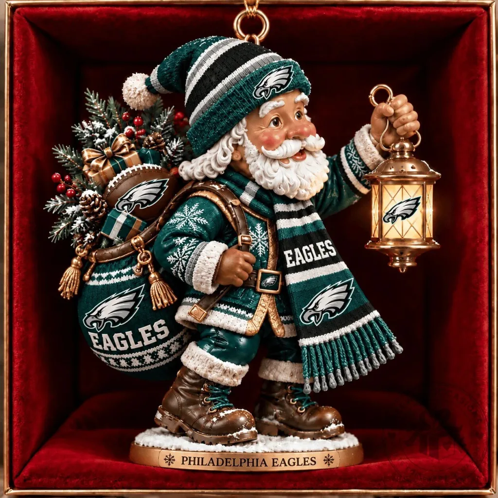 Philadelphia Eagles Santa Claus Christmas Tree Ornament Holiday Decoration Philadelphia Eagles Santa Claus Christmas Tree Ornament Holiday Decoration