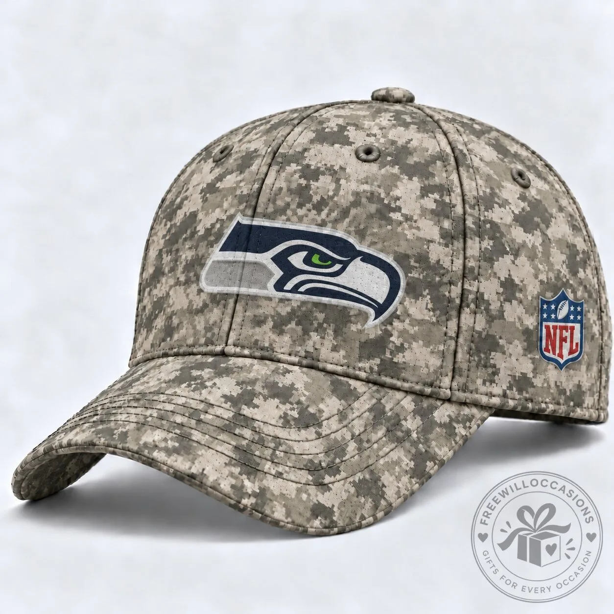 Seattle Seahawks Digital Camouflage NFL Football Team Logo Cap Hat