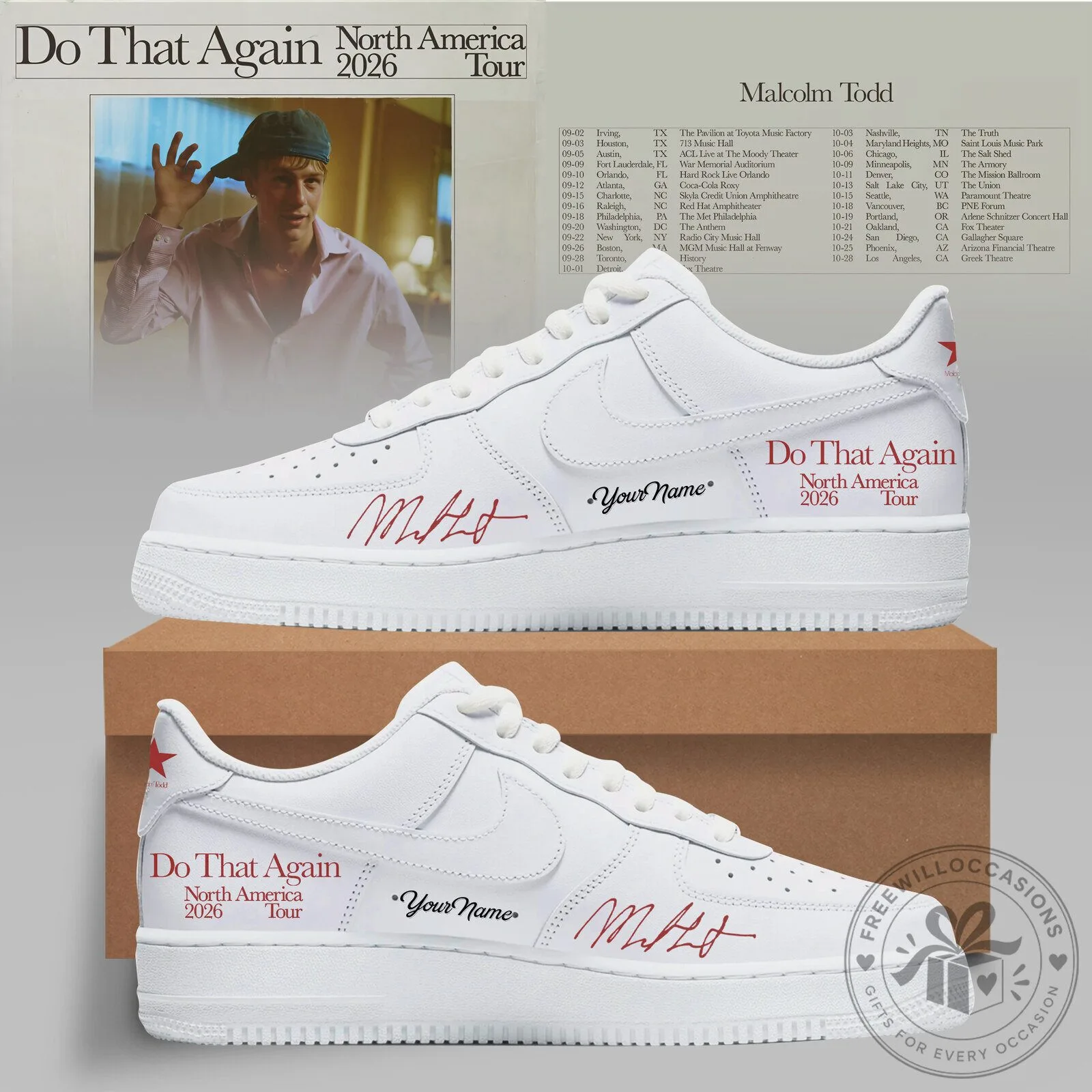 2026 North America Do That Again Tour Custom Shoes by Malcolm Todd