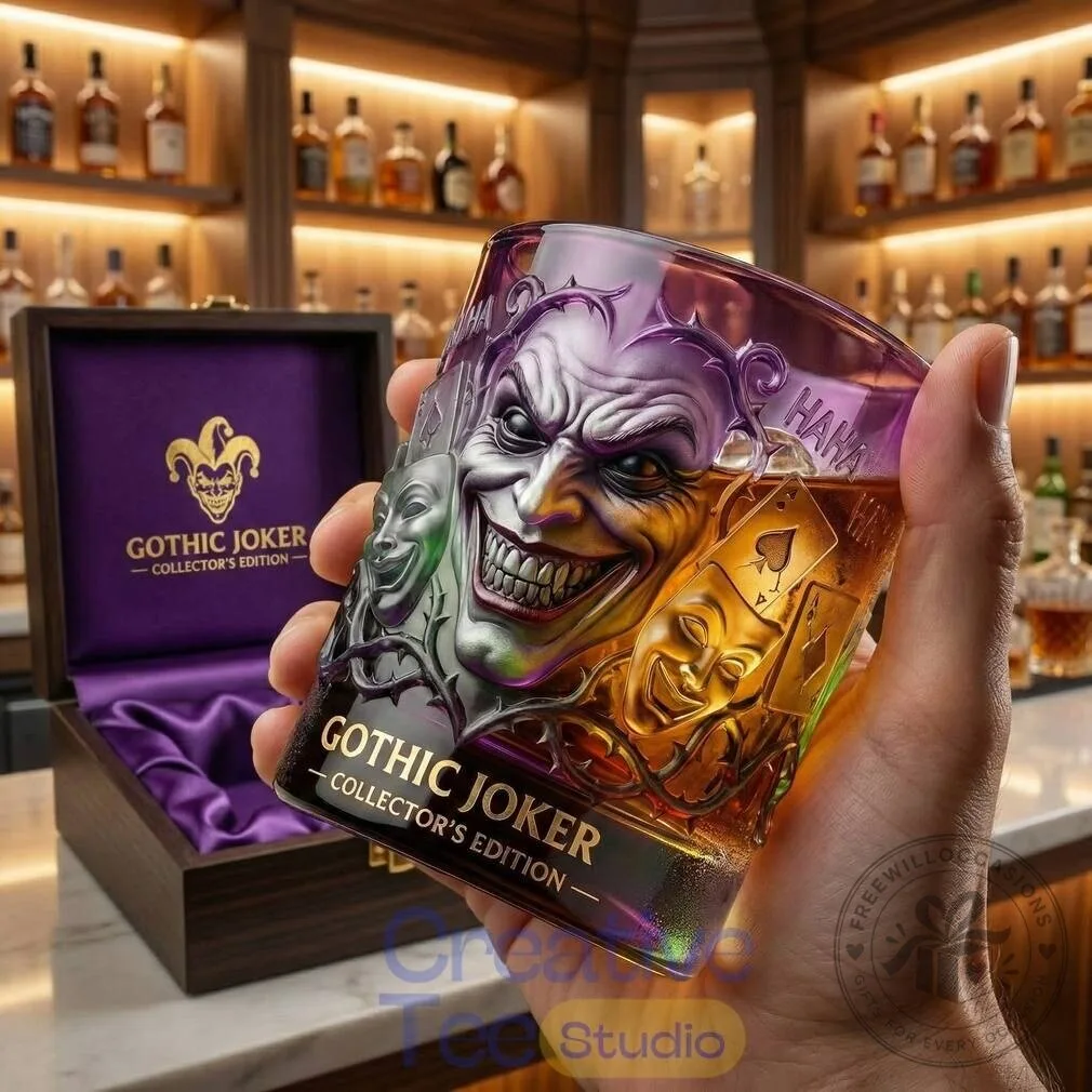 Gothic Joker Collector's Edition Whiskey Glass with Wooden Box 5 Gothic Joker Collector