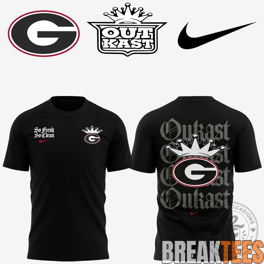 Georgia Bulldogs Outkast So Fresh So Clean Black T-Shirt 2 Georgia Bulldogs Outkast So Fresh So Clean Black T-Shirt