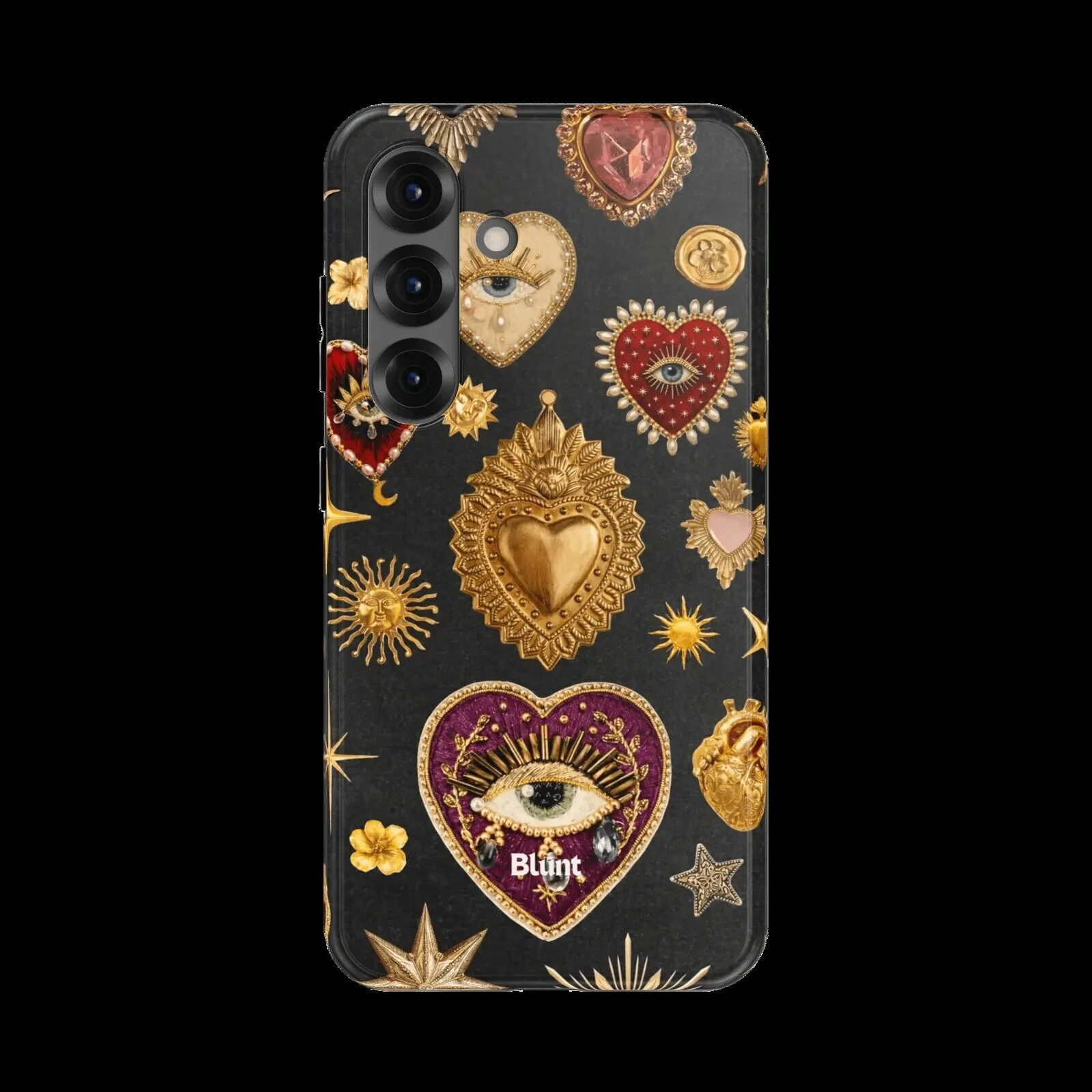 Regal Eye Sacred Heart Gold Charms Samsung Galaxy Phone Case