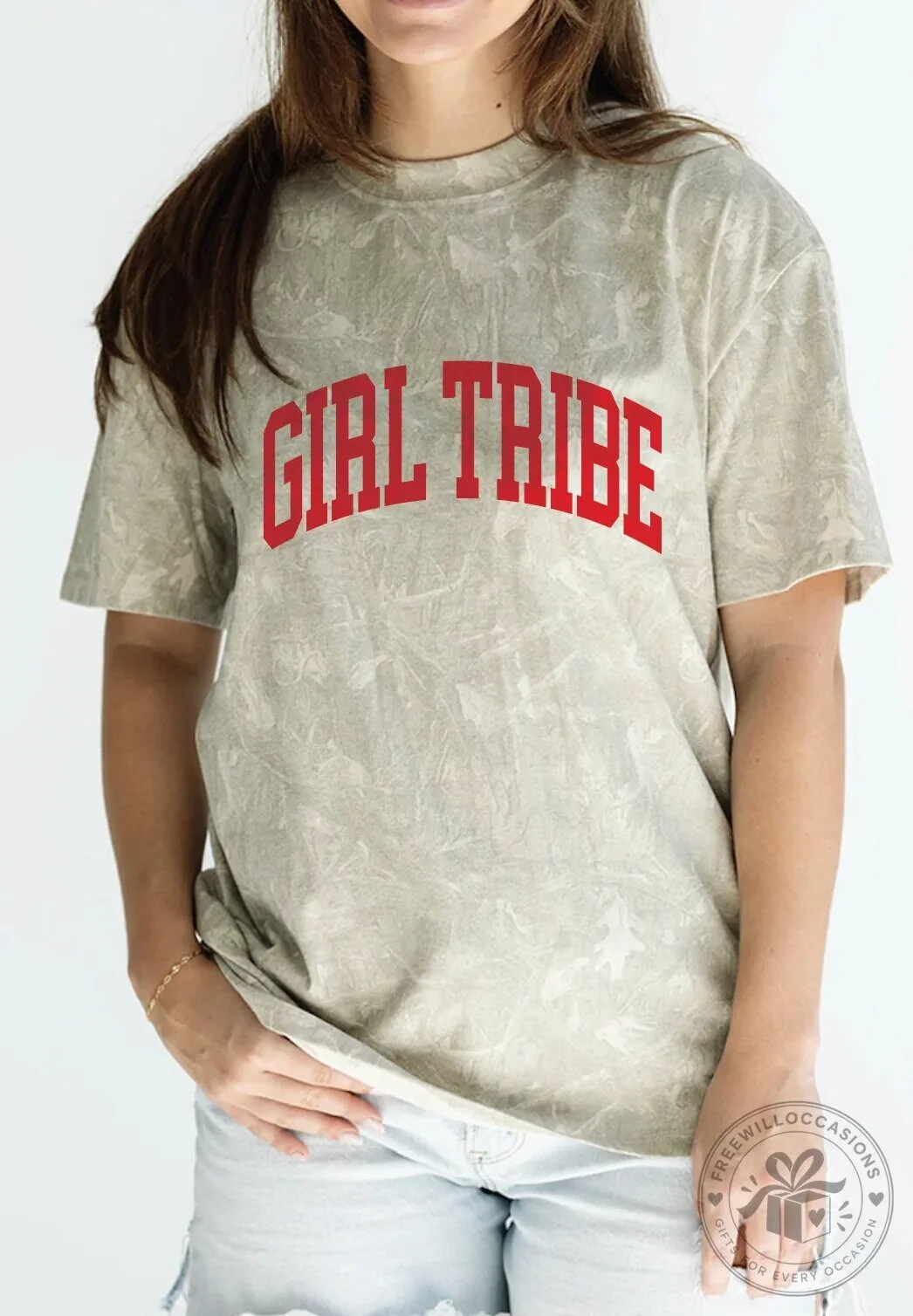 Girl Tribe Distressed Camouflage Graphic Print T-Shirt 4 Girl Tribe Distressed Camouflage Graphic Print T-Shirt