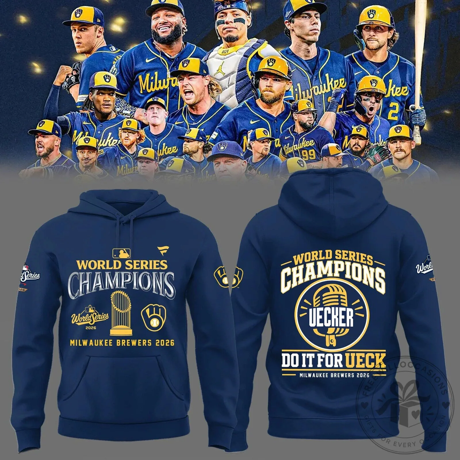 Hoodie for Baseball Fans: 2026 World Series Champs Milwaukee Brewers 3 Hoodie for Baseball Fans: 2026 World Series Champs Milwaukee Brewers